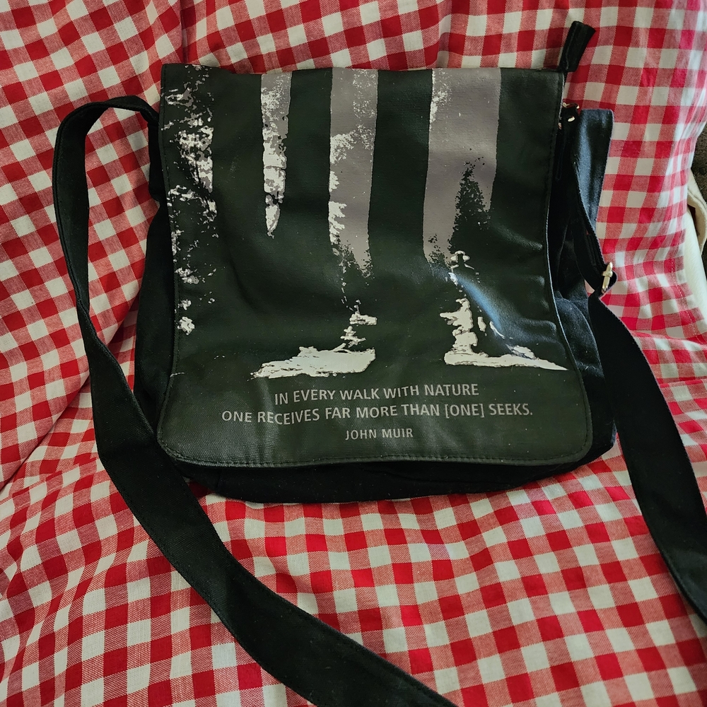 Black Nature-Inspired Men's Bag